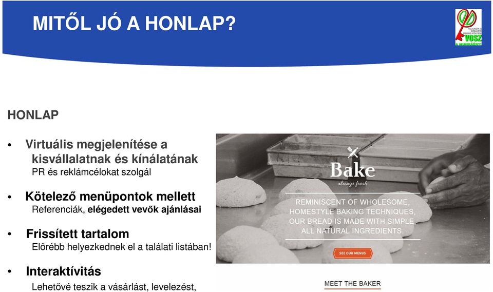 reklámcélokat szolgál Kötelező menüpontok mellett Referenciák, elégedett