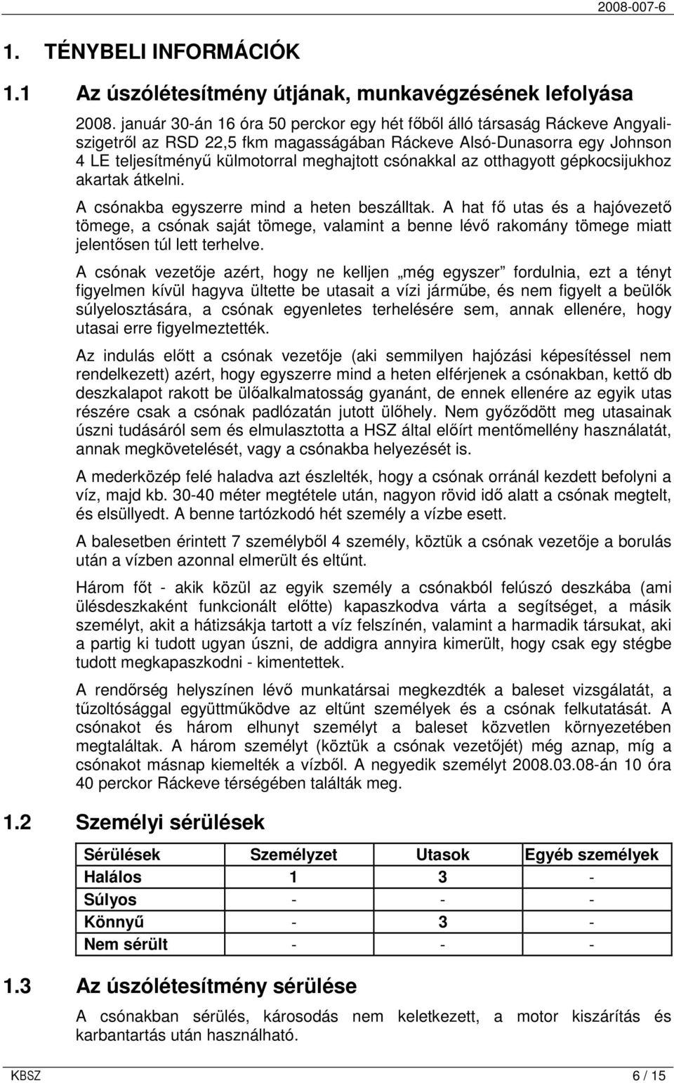 az otthagyott gépkocsijukhoz akartak átkelni. A csónakba egyszerre mind a heten beszálltak.