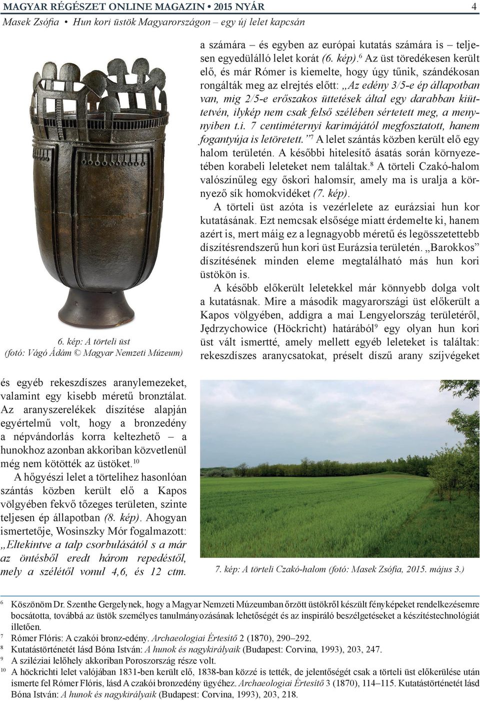 10 A hőgyészi lelet a törtelihez hasonlóan szántás közben került elő a Kapos völgyében fekvő tőzeges területen, szinte teljesen ép állapotban (8. kép).