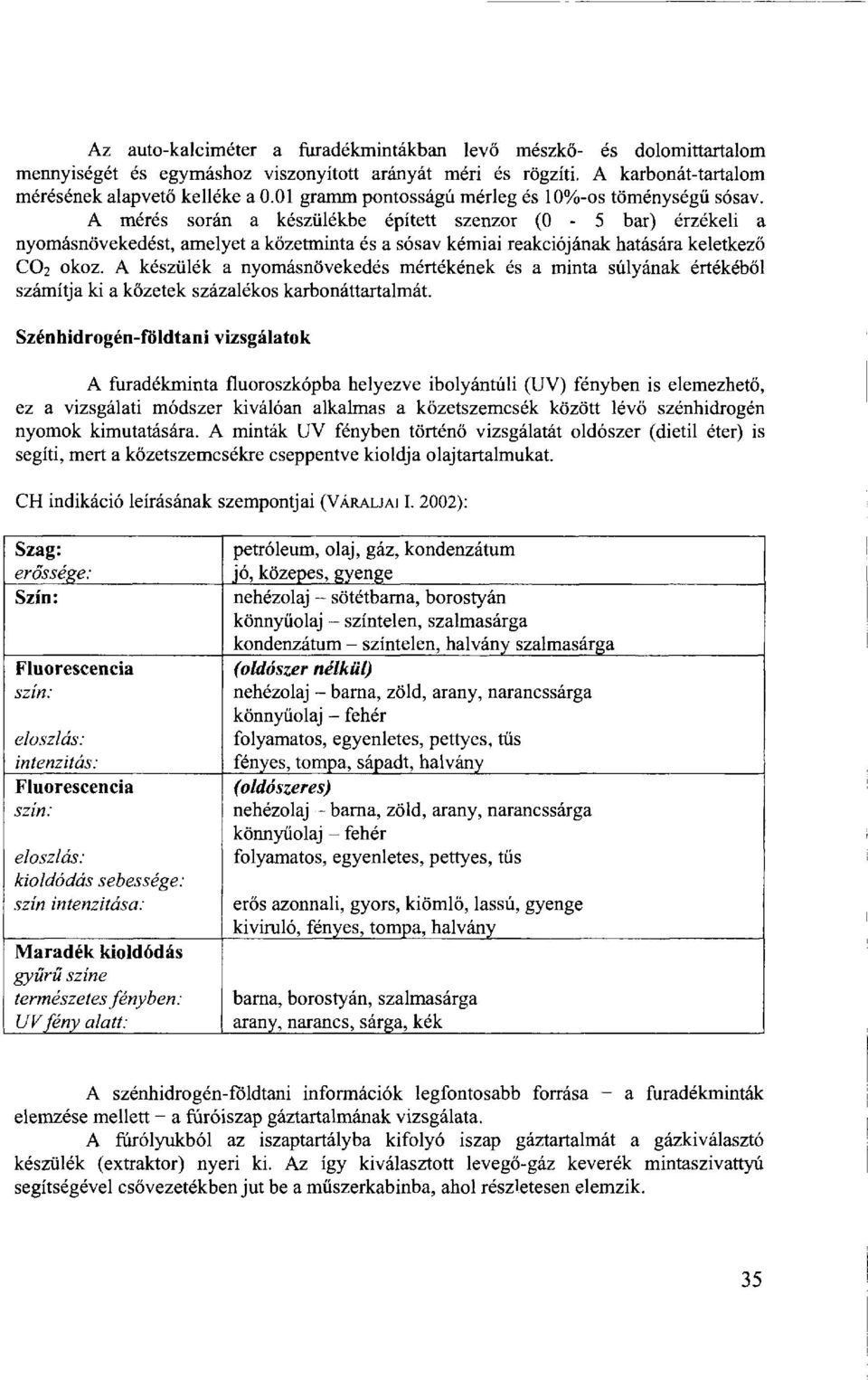 A mérés során a készülékbe épített szenzor (0-5 bar) érzékeli a nyomásnövekedést, amelyet a kőzetminta és a sósav kémiai reakciójának hatására keletkező CO2 okoz.