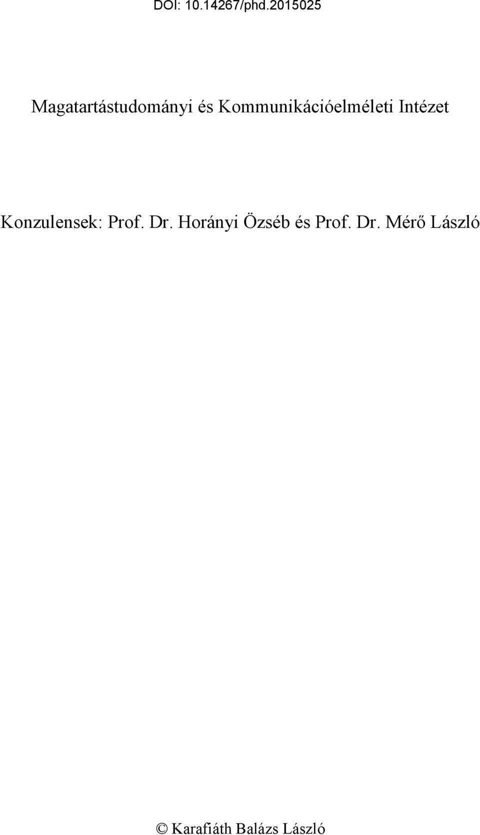Konzulensek: Prof. Dr.