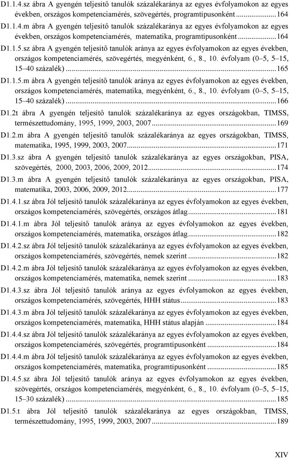 .. 165 D1.1.5.m ábra A gyengén teljesítő tanulók aránya az egyes évfolyamokon az egyes években, országos kompetenciamérés, matematika, megyénként, 6., 8., 10. évfolyam (0 5, 5 15, 15 40 százalék).