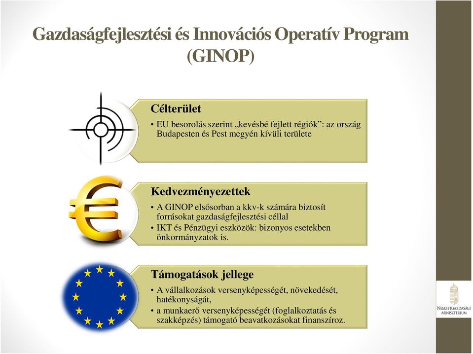 gazdaságfejlesztési céllal IKT és Pénzügyi eszközök: bizonyos esetekben önkormányzatok is.