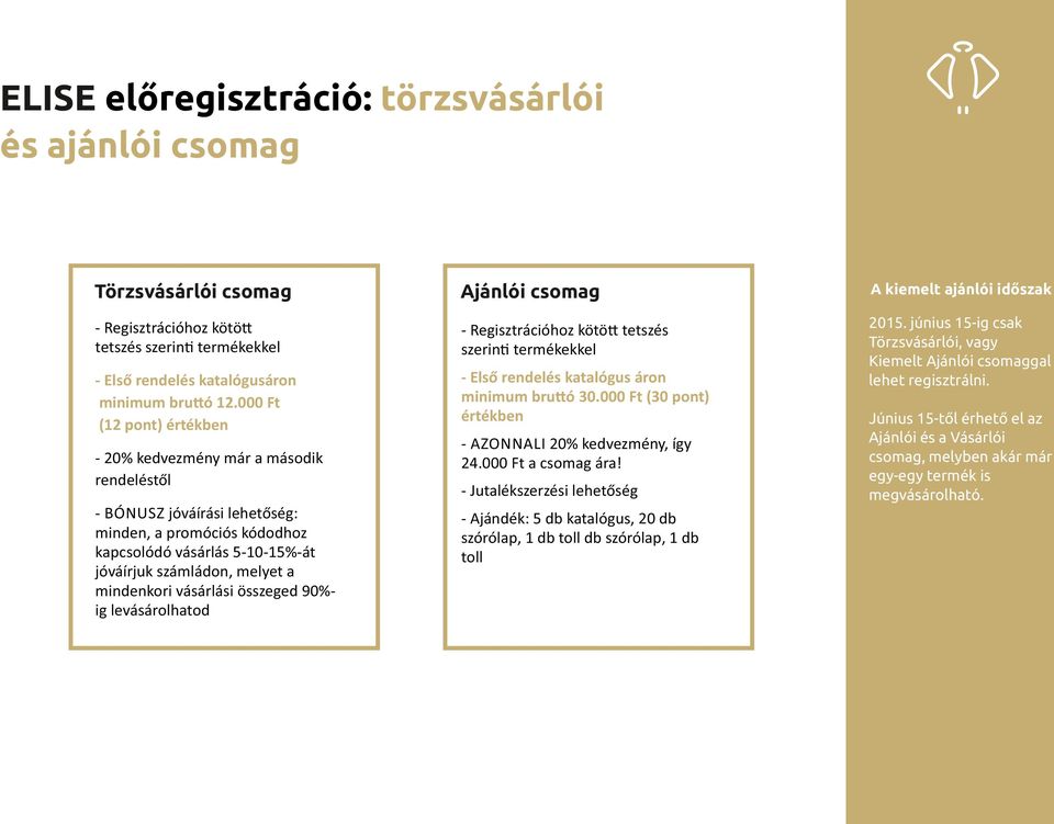 június 15-ig csak Törzsvásárlói, vagy Kiemelt Ajánlói csomaggal lehet regisztrálni.
