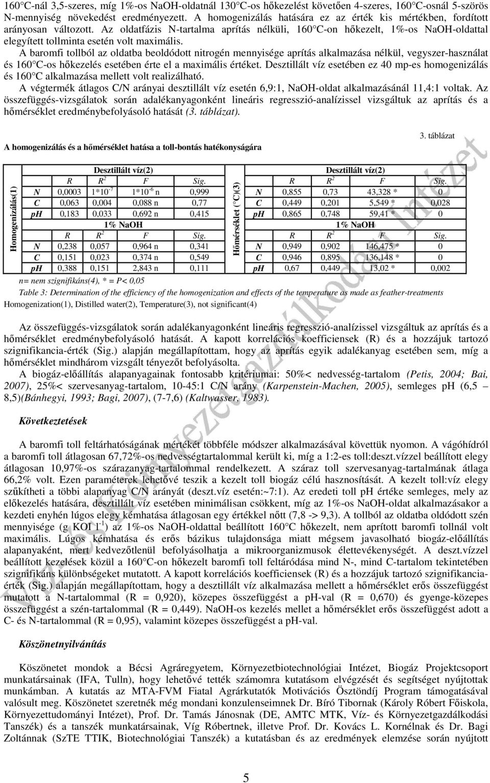 Az oldatfázis N-tartalma aprítás nélküli, 160 C-on hőkezelt, 1%-os NaOH-oldattal elegyített tollminta esetén volt maximális.