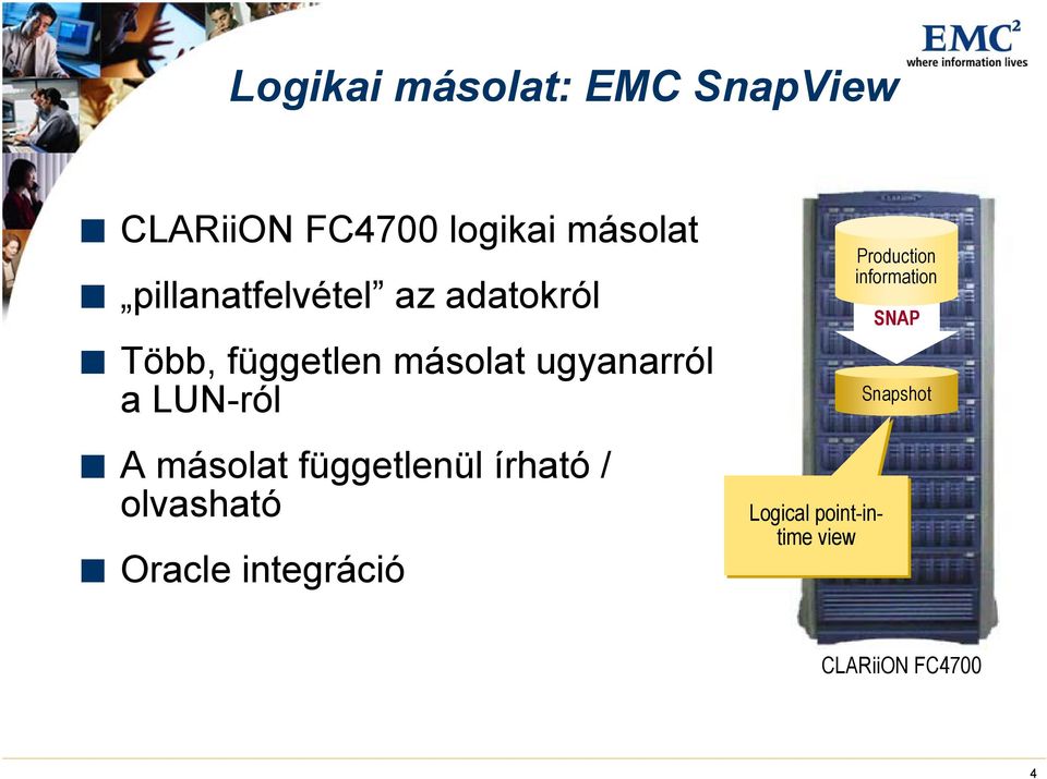 LUN-ról A másolat függetlenül írható / olvasható Oracle integráció