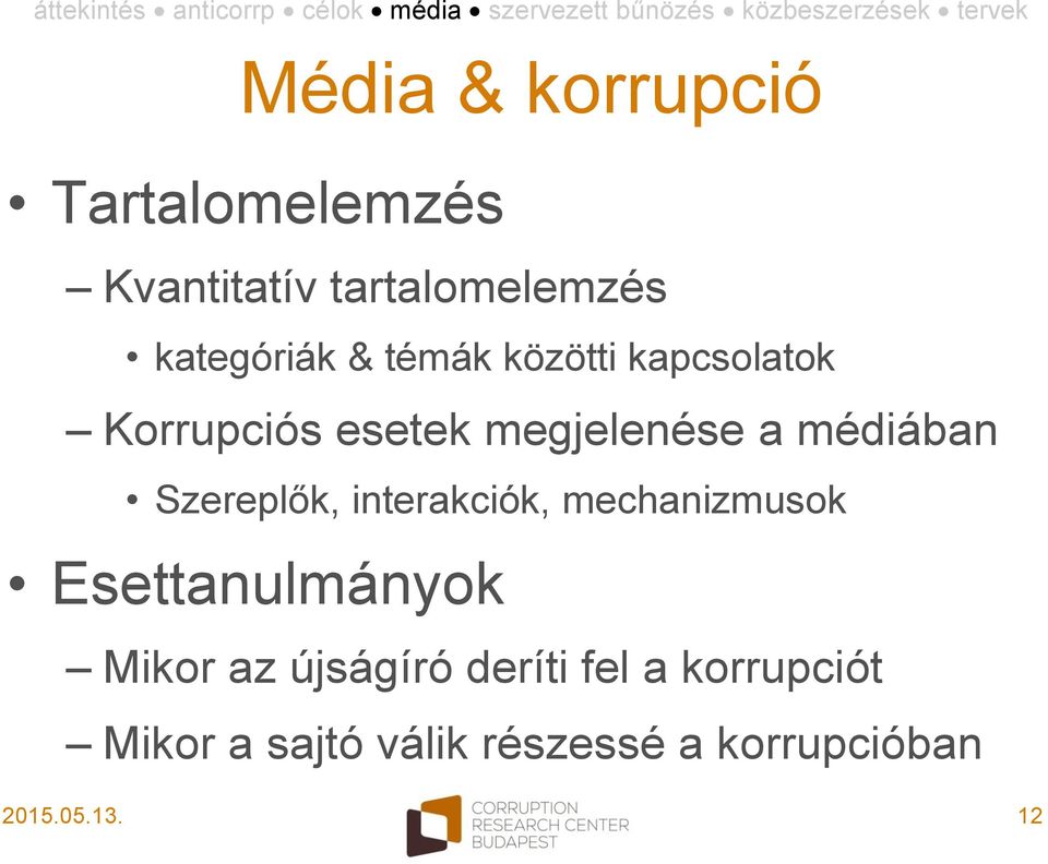 Szereplők, interakciók, mechanizmusok Esettanulmányok Mikor az újságíró