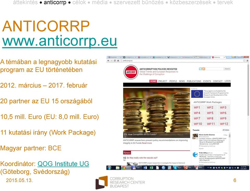 március 2017. február 20 partner az EU 15 országából 10,5 mill.