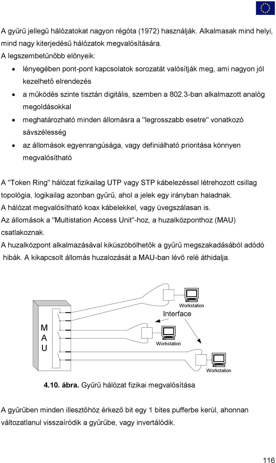 3-ban alkalmazott analóg megoldásokkal meghatározható minden állomásra a "legrosszabb esetre" vonatkozó sávszélesség az állomások egyenrangúsága, vagy definiálható prioritása könnyen megvalósítható A