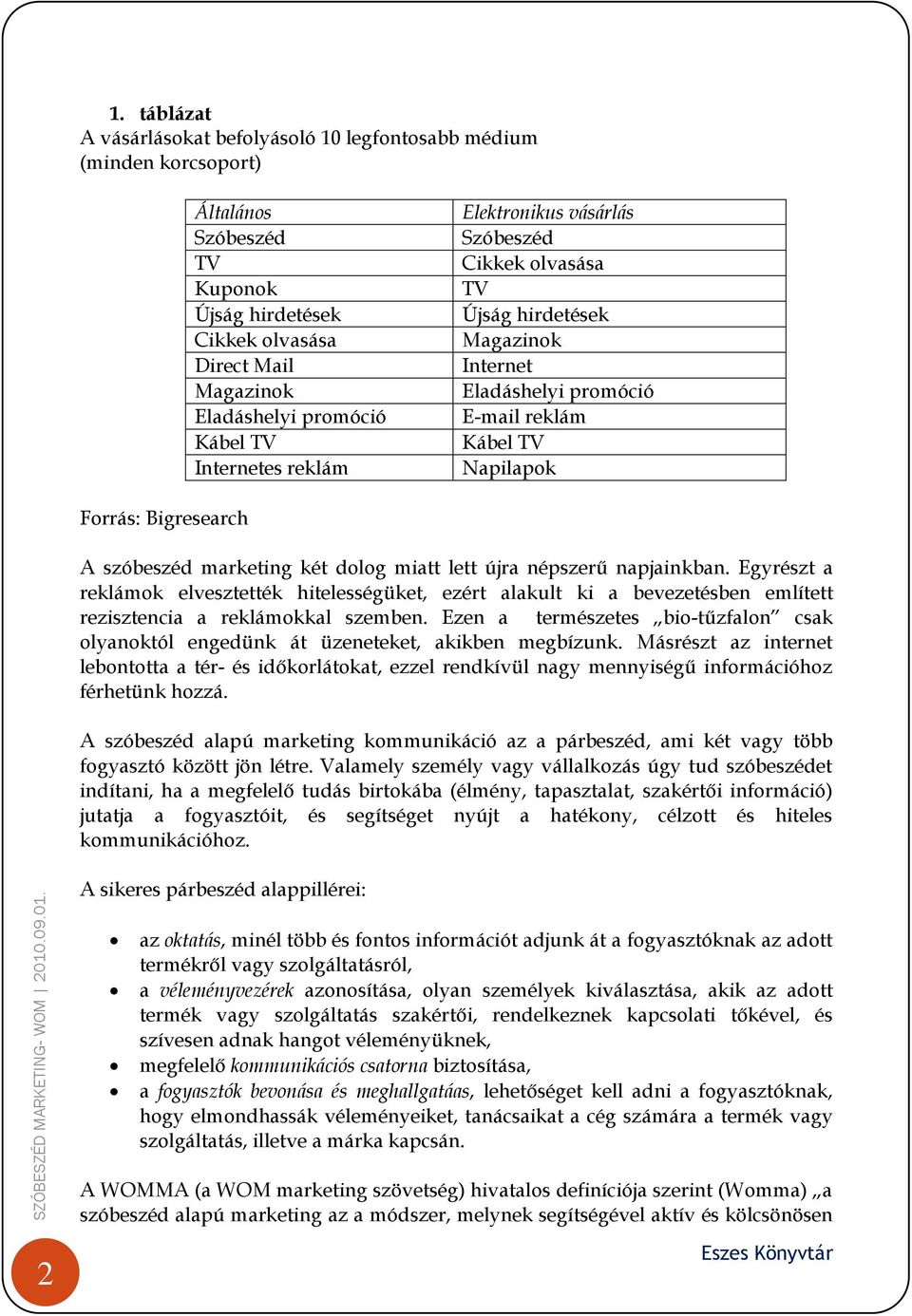 marketing két dolog miatt lett újra népszerű napjainkban. Egyrészt a reklámok elvesztették hitelességüket, ezért alakult ki a bevezetésben említett rezisztencia a reklámokkal szemben.
