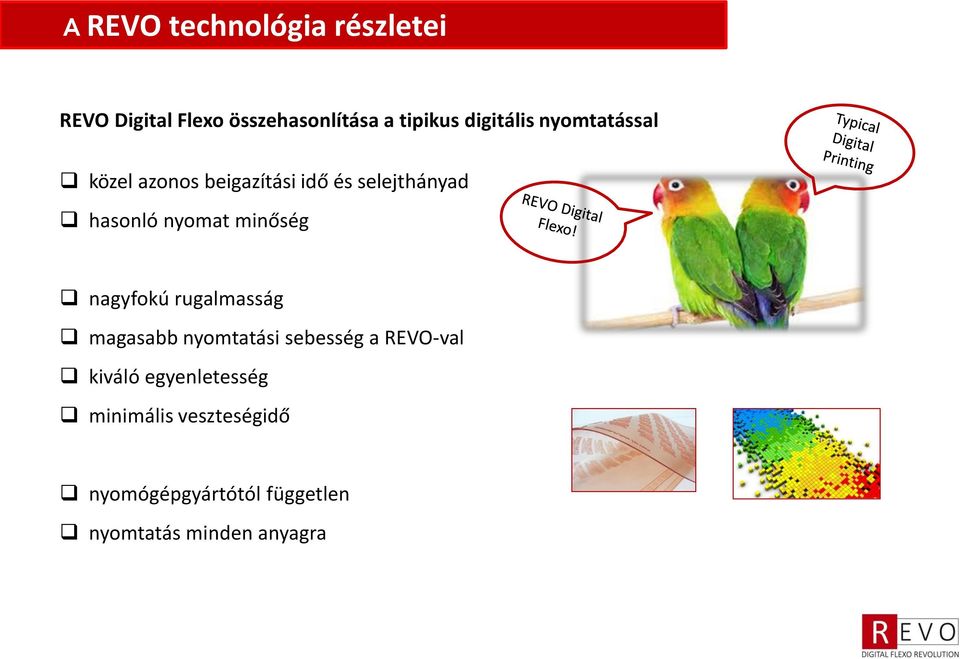 nyomat minőség nagyfokú rugalmasság magasabb nyomtatási sebesség a REVO-val