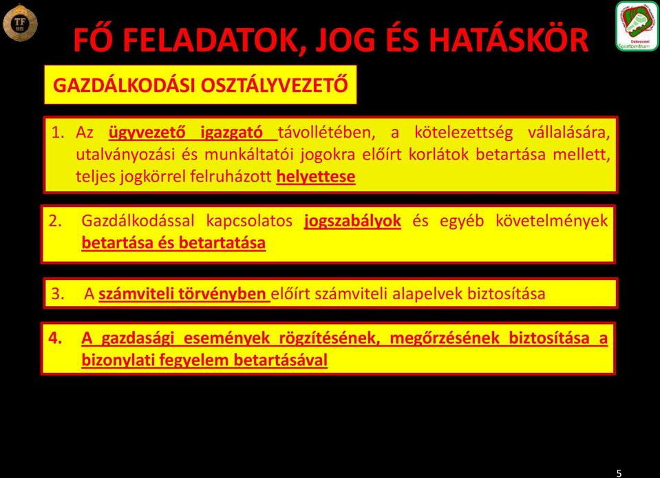 korlátok betartása mellett, teljes jogkörrel felruházott helyettese 2.