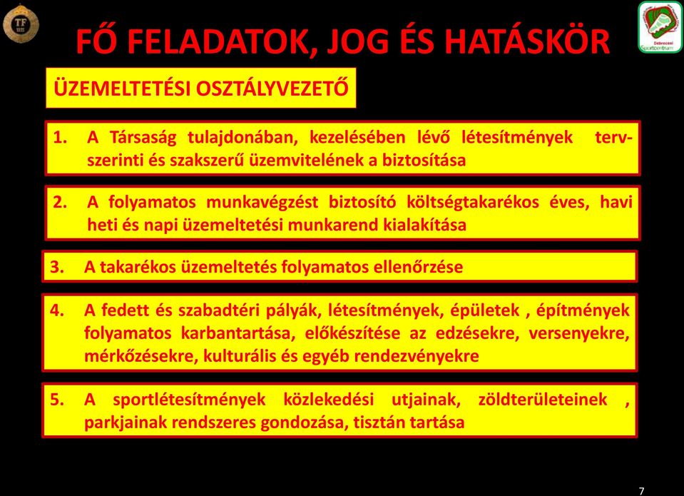 A takarékos üzemeltetés folyamatos ellenőrzése 4.
