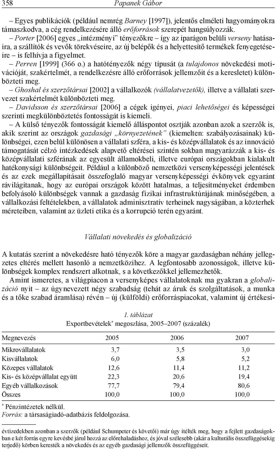 Perren [1999] (366 o.) a hatótényezők négy típusát (a tulajdonos növekedési motivációját, szakértelmét, a rendelkezésre álló erőforrások jellemzőit és a keresletet) különbözteti meg.