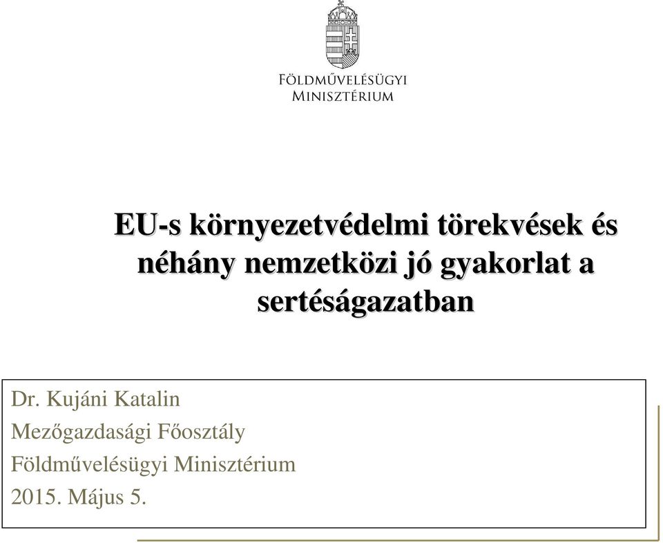 gyakorlat a sertéságazatban Dr.