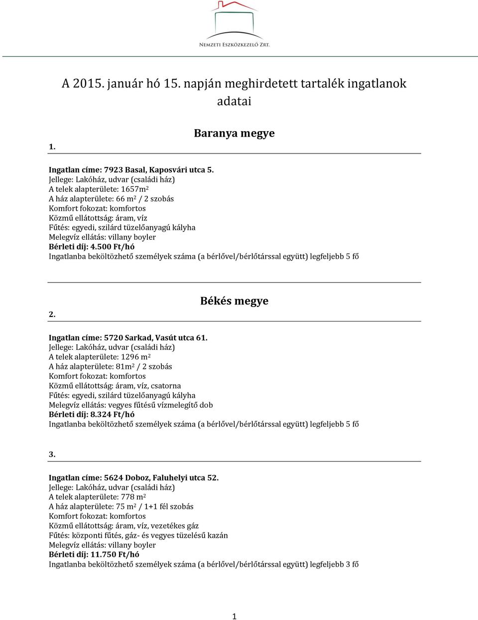 Békés megye Ingatlan címe: 5720 Sarkad, Vasút utca 61.