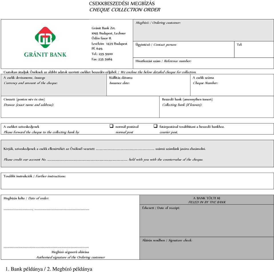 / We enclose the below detailed cheque for collection.