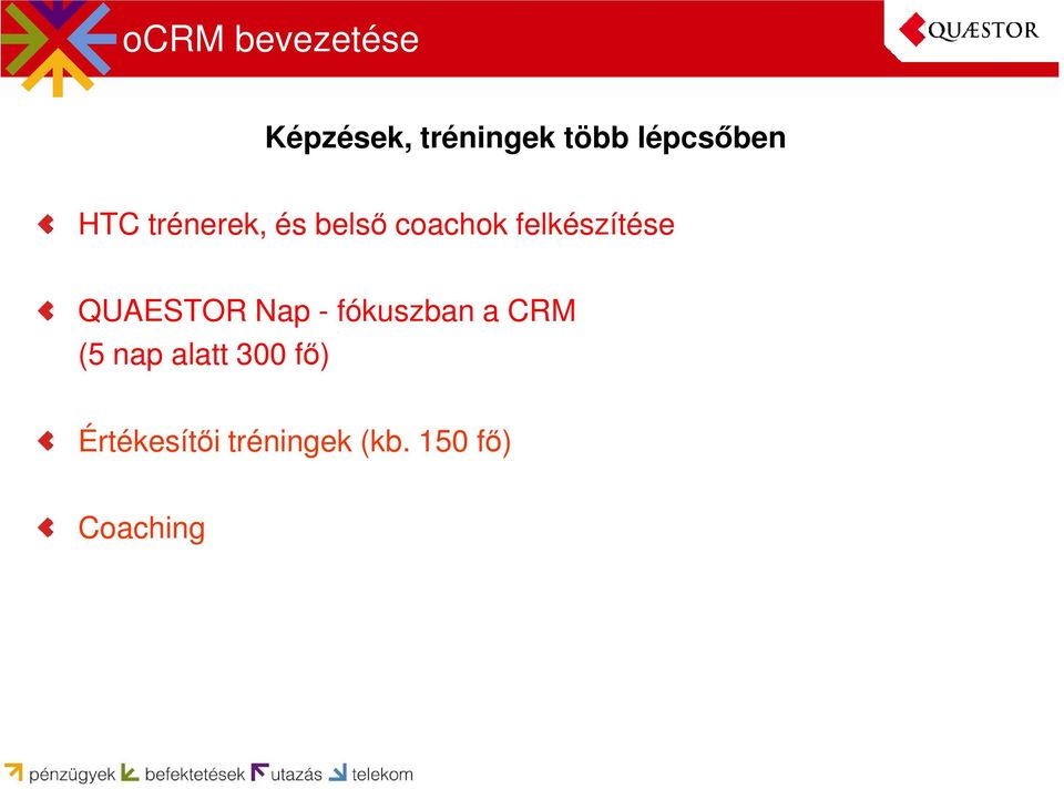 felkészítése QUAESTOR Nap - fókuszban a CRM (5