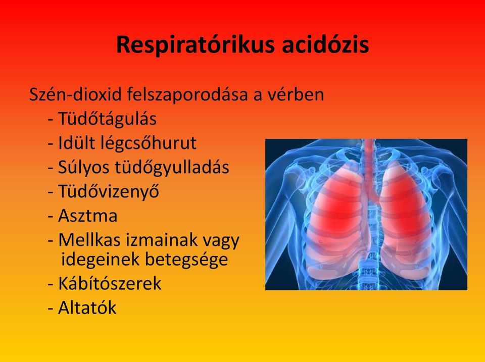 tüdőgyulladás - Tüdővizenyő - Asztma - Mellkas