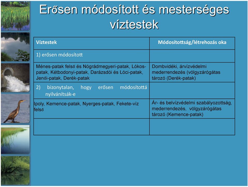 nyilvánítsák e Ipoly, Kemence-patak, Nyerges-patak, Fekete-víz felső Dombvidéki, árvízvédelmi mederrendezés