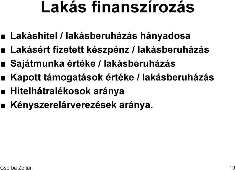 / lakásberuházás Kapott támogatások értéke / lakásberuházás