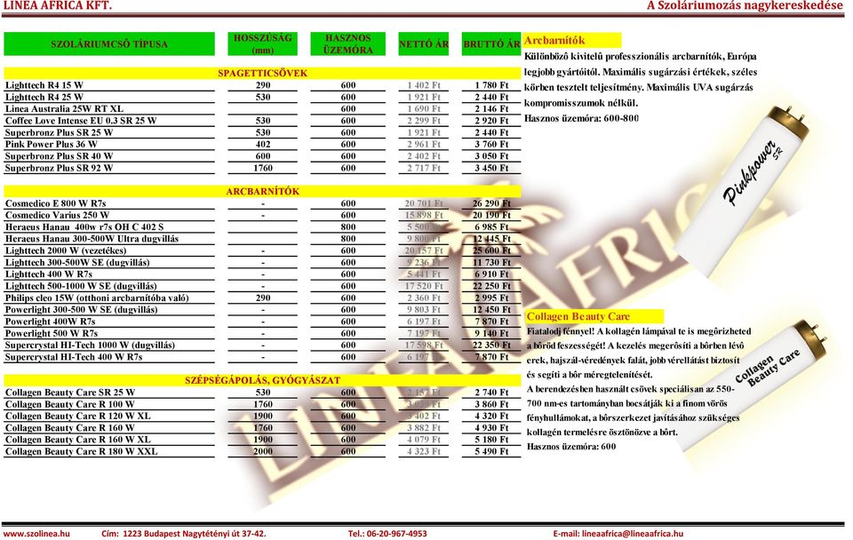 3 SR 25 W 530 600 2 299 Ft 2 920 Ft Superbronz Plus SR 25 W 530 600 1 921 Ft 2 440 Ft Pink Power Plus 36 W 402 600 2 961 Ft 3 760 Ft Superbronz Plus SR 40 W 600 600 2 402 Ft 3 050 Ft Superbronz Plus