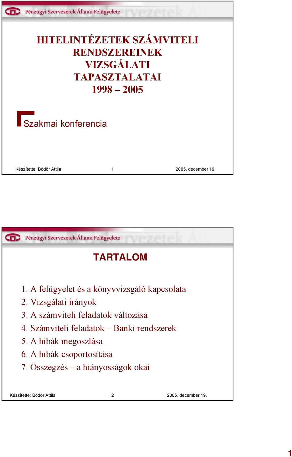 Vizsgálati irányok 3. A számviteli feladatok változása 4.