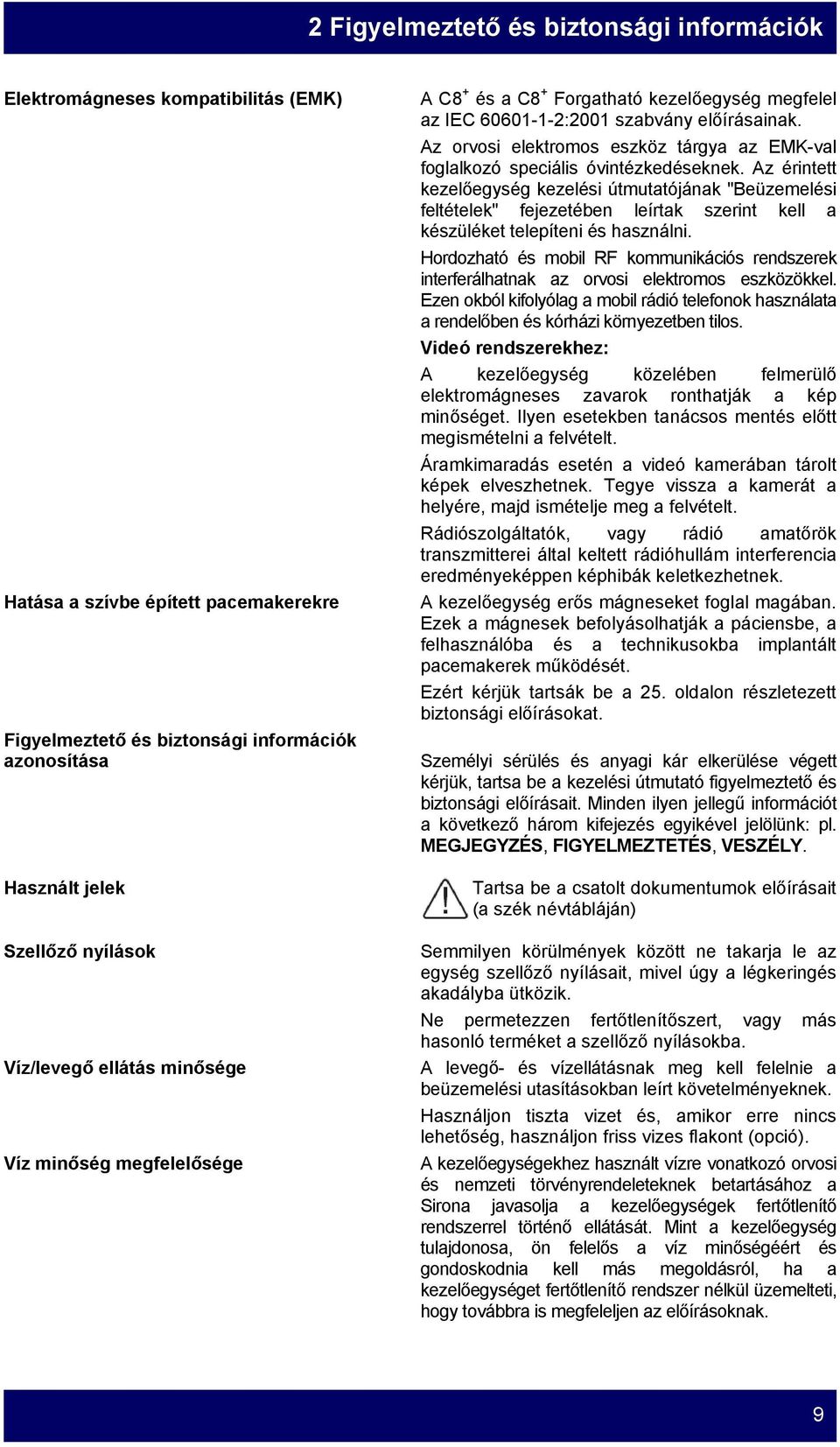 Az orvosi elektromos eszköz tárgya az EMK-val foglalkozó speciális óvintézkedéseknek.