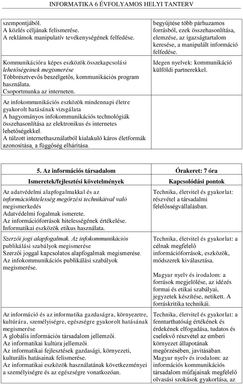 Az infokommunikációs eszközök mindennapi életre gyakorolt hatásának vizsgálata A hagyományos infokommunikációs technológiák összehasonlítása az elektronikus és internetes lehetőségekkel.