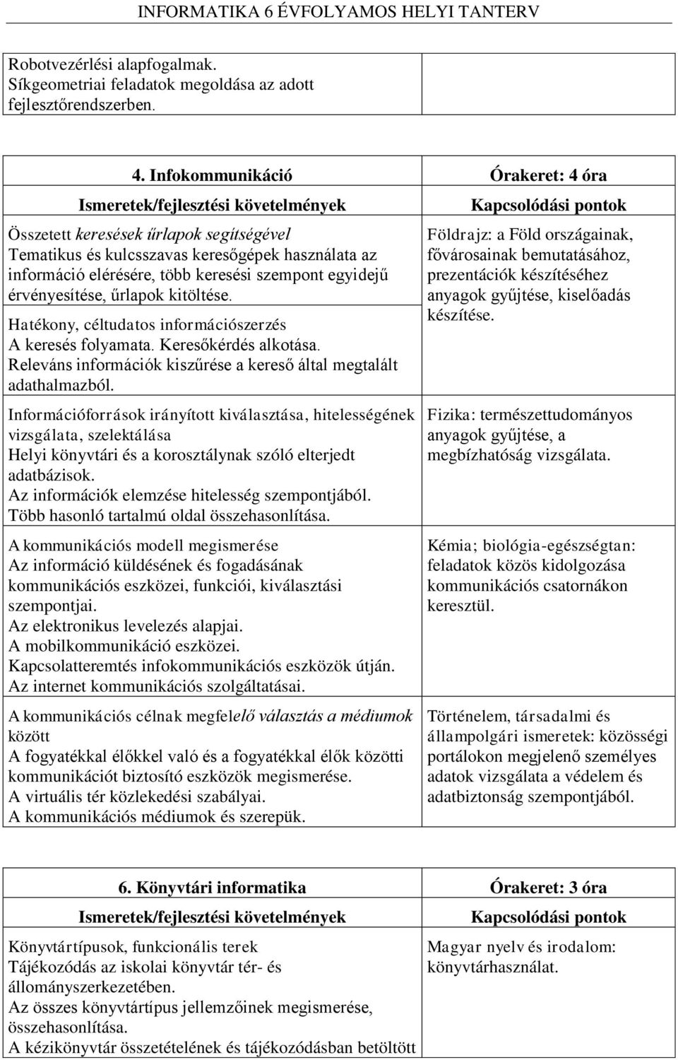 űrlapok kitöltése. Hatékony, céltudatos információszerzés A keresés folyamata. Keresőkérdés alkotása. Releváns információk kiszűrése a kereső által megtalált adathalmazból.