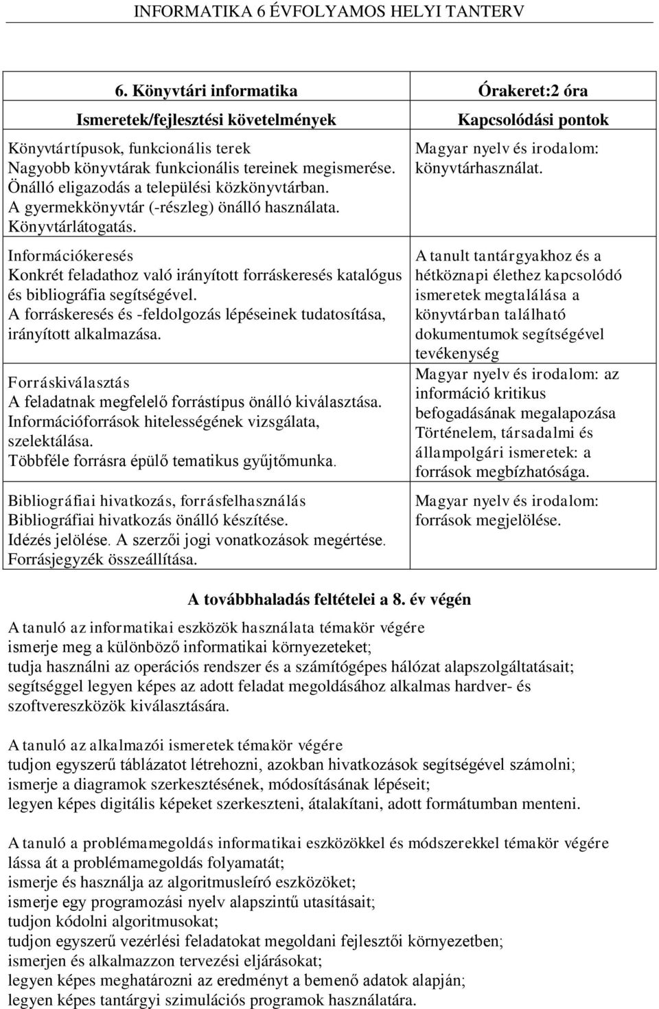 A forráskeresés és -feldolgozás lépéseinek tudatosítása, irányított alkalmazása. Forráskiválasztás A feladatnak megfelelő forrástípus önálló kiválasztása.