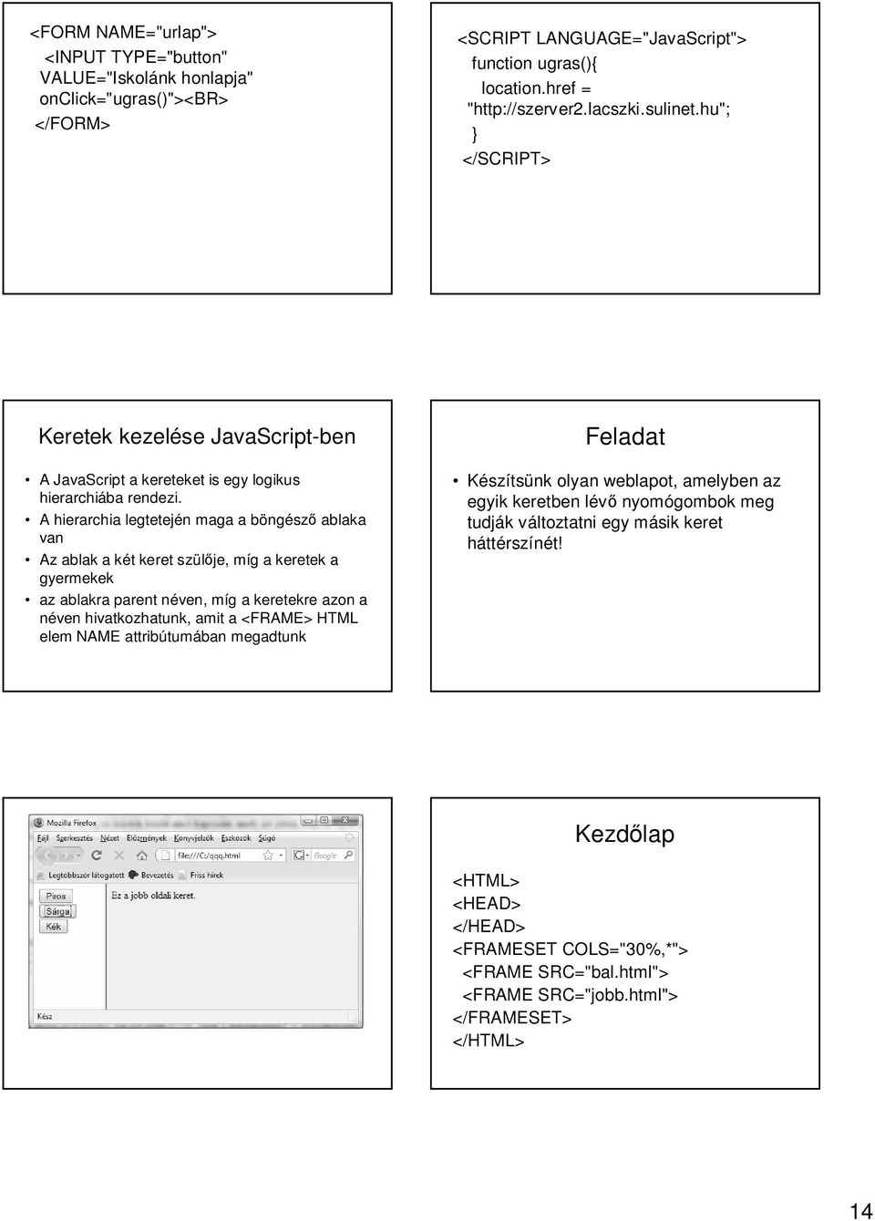 bb témakörök Programozás JavaScript nyelven A JavaScript szerepe  Kliensoldali szkript alkalmazása JavaScript a weboldalon - PDF Ingyenes  letöltés