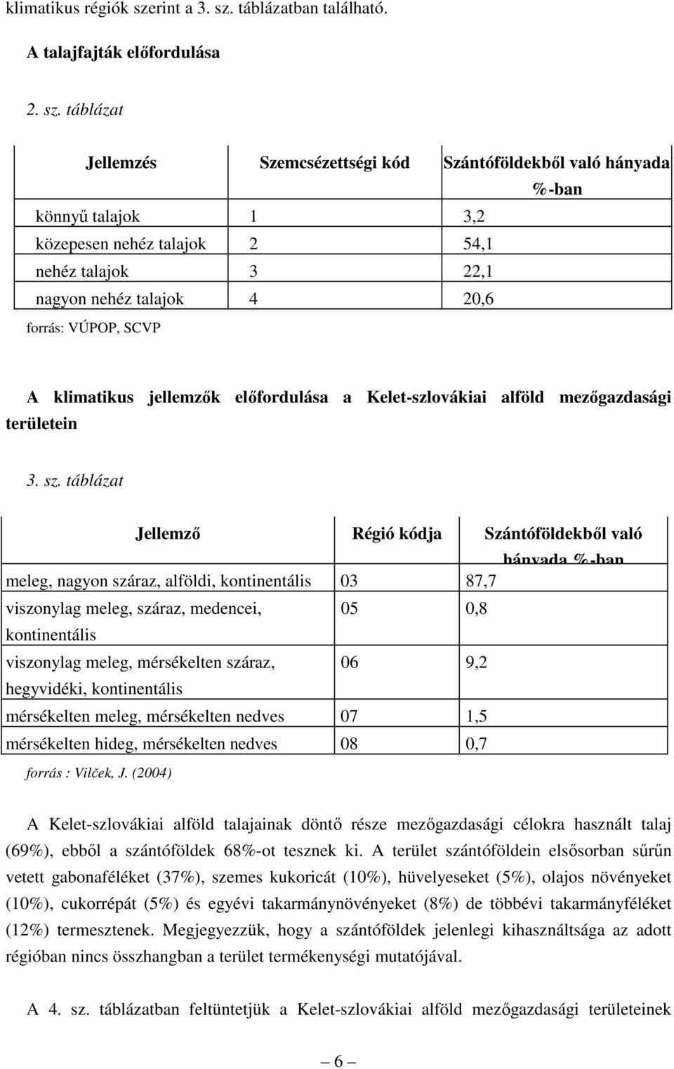 táblázatban található. A talajfajták elıfordulása 2. sz.