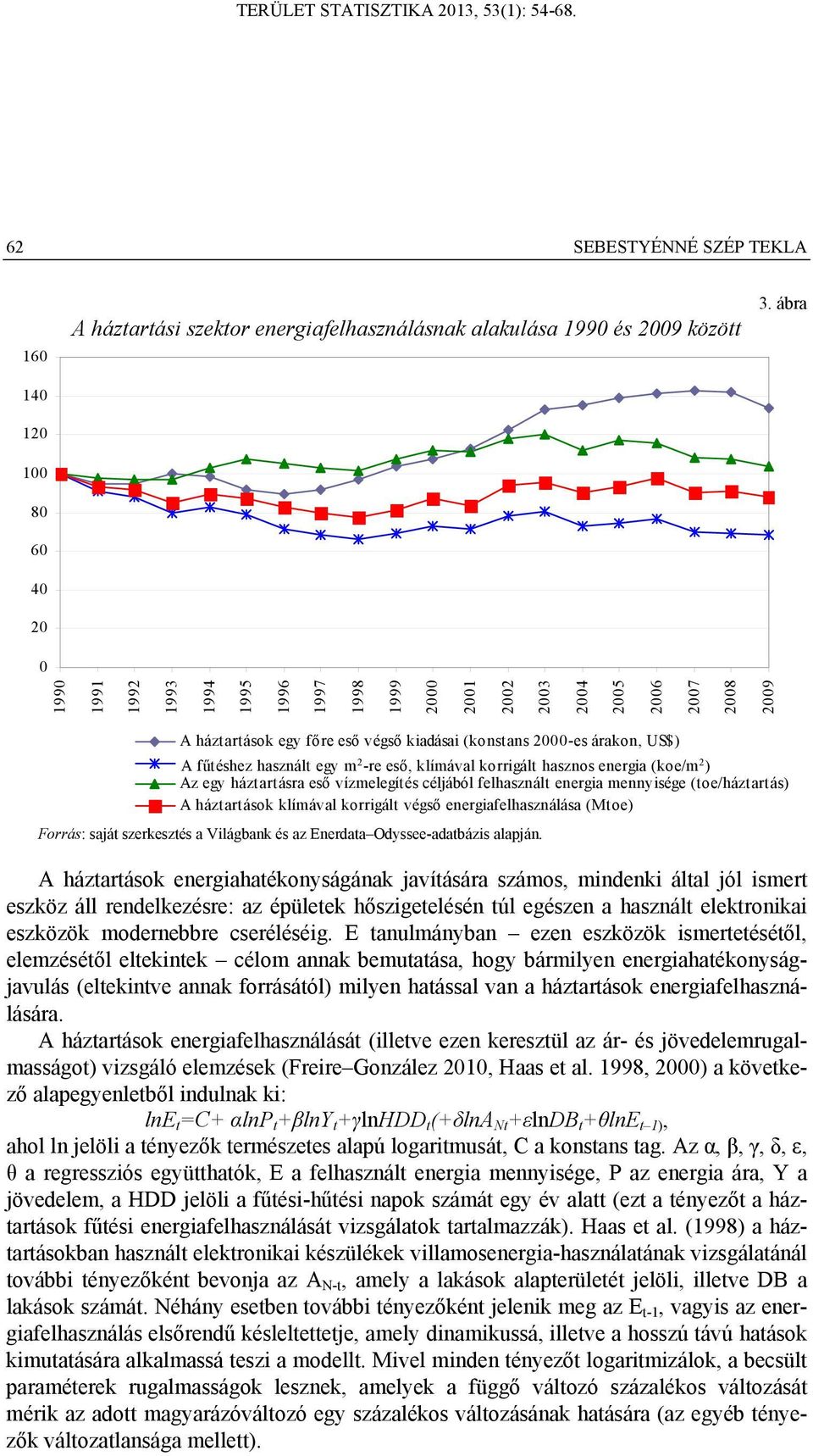 egy m2-re m 2 eső, klímával korrigált hasznos energia (koe/m2) 2 ) Az egy háztartásra eső vízmelegítés céljából felhasznált energia mennyisége (toe/háztartás) A háztartások klímával korrigált végső