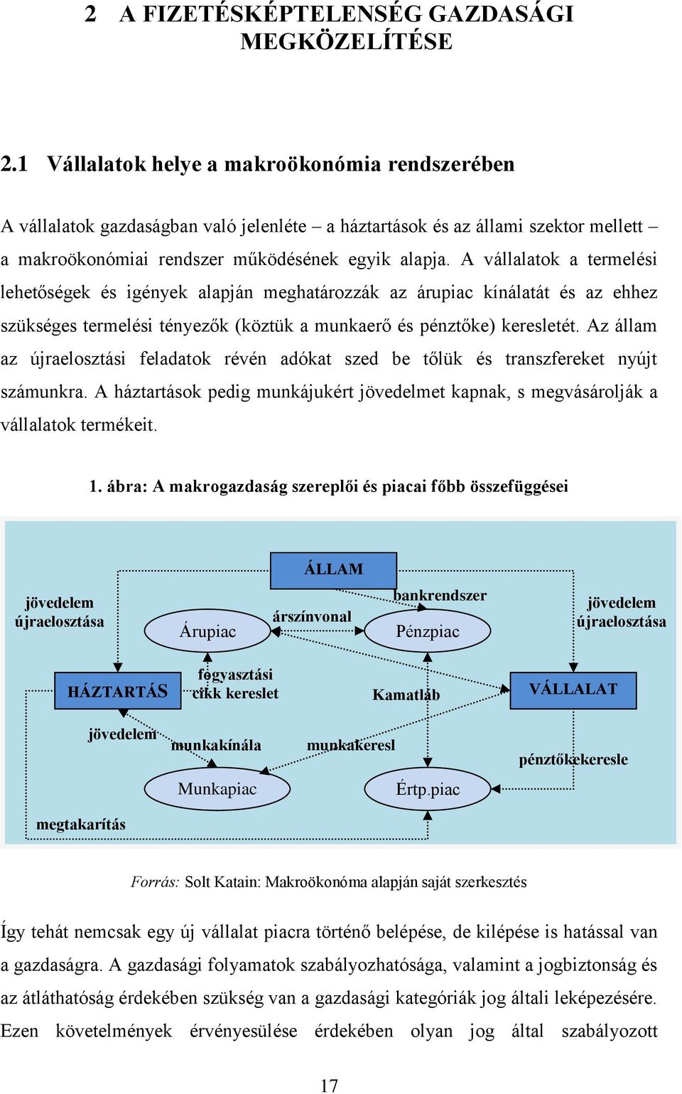 A vállalatok a termelési lehetőségek és igények alapján meghatározzák az árupiac kínálatát és az ehhez szükséges termelési tényezők (köztük a munkaerő és pénztőke) keresletét.