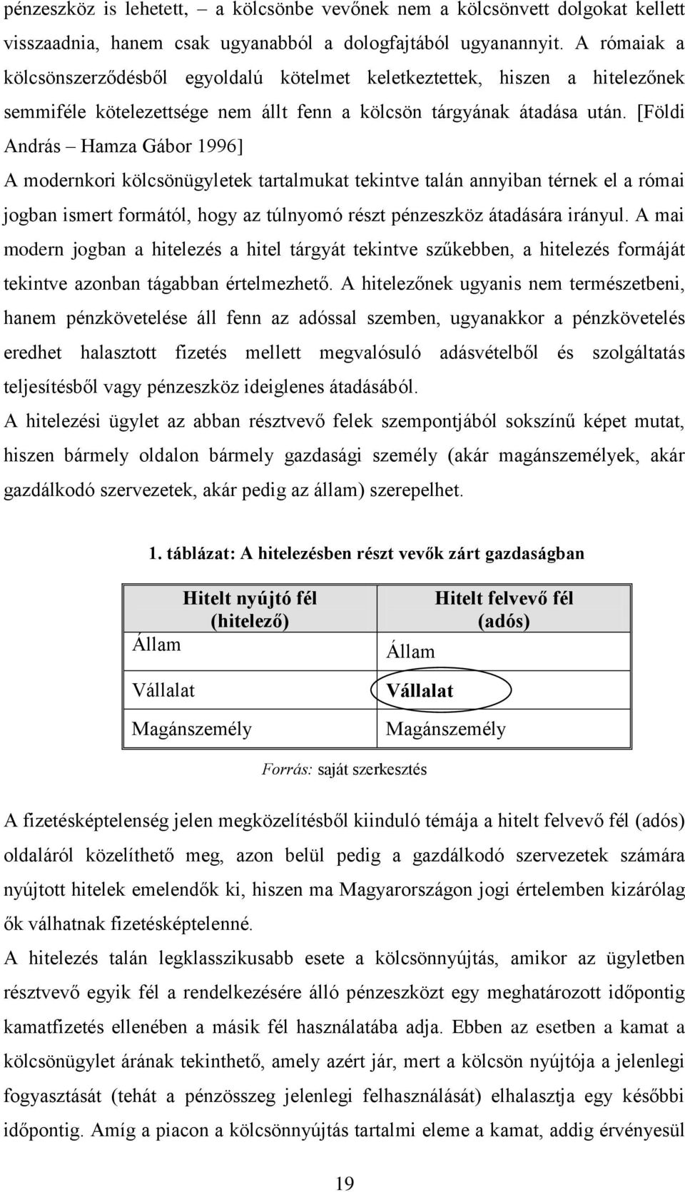 [Földi András Hamza Gábor 1996] A modernkori kölcsönügyletek tartalmukat tekintve talán annyiban térnek el a római jogban ismert formától, hogy az túlnyomó részt pénzeszköz átadására irányul.