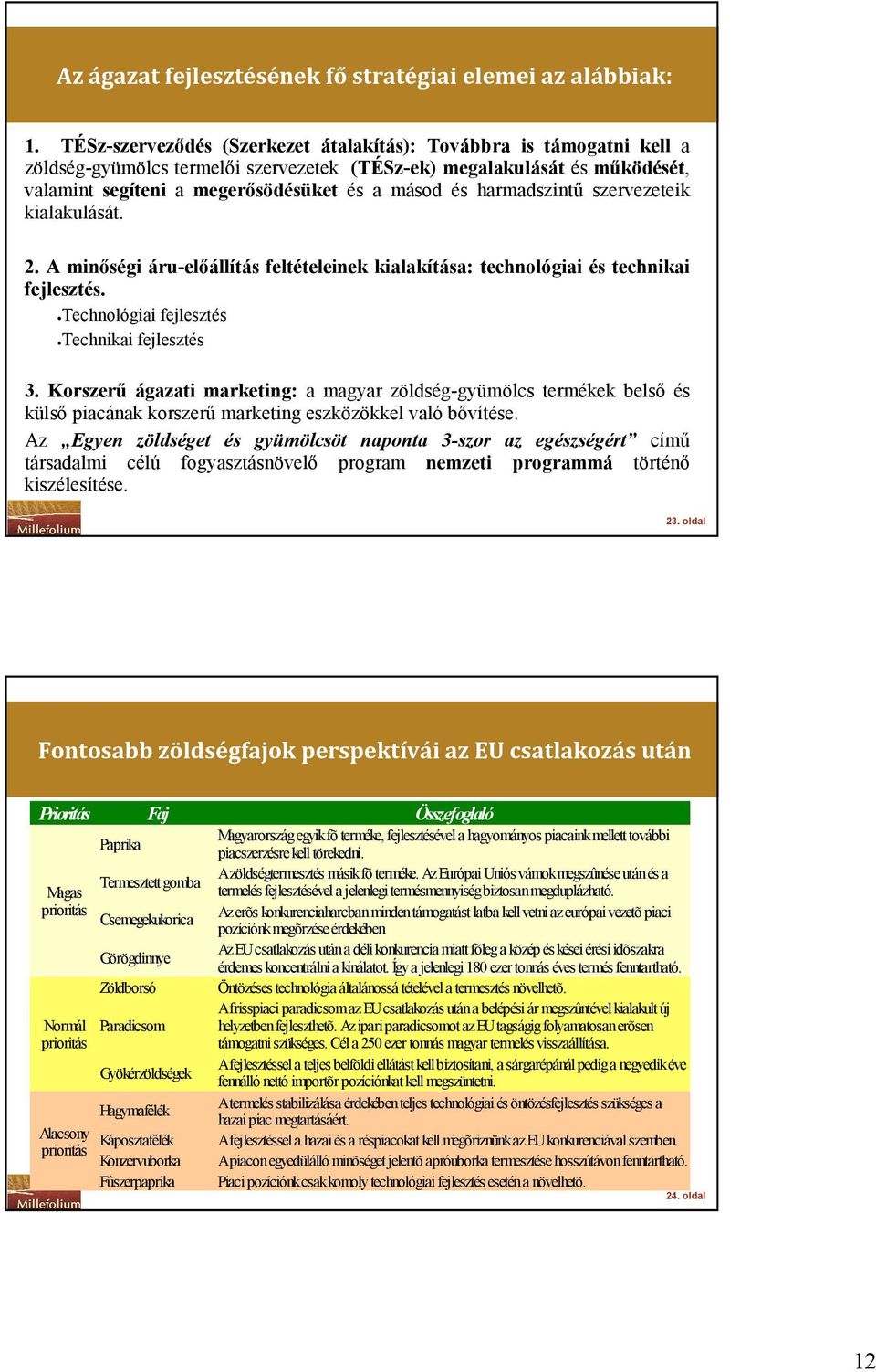 harmadszintő szervezeteik kialakulását. 2. A minıségi áru-elıállítás feltételeinek kialakítása: technológiai és technikai fejlesztés. Technológiai fejlesztés Technikai fejlesztés 3.