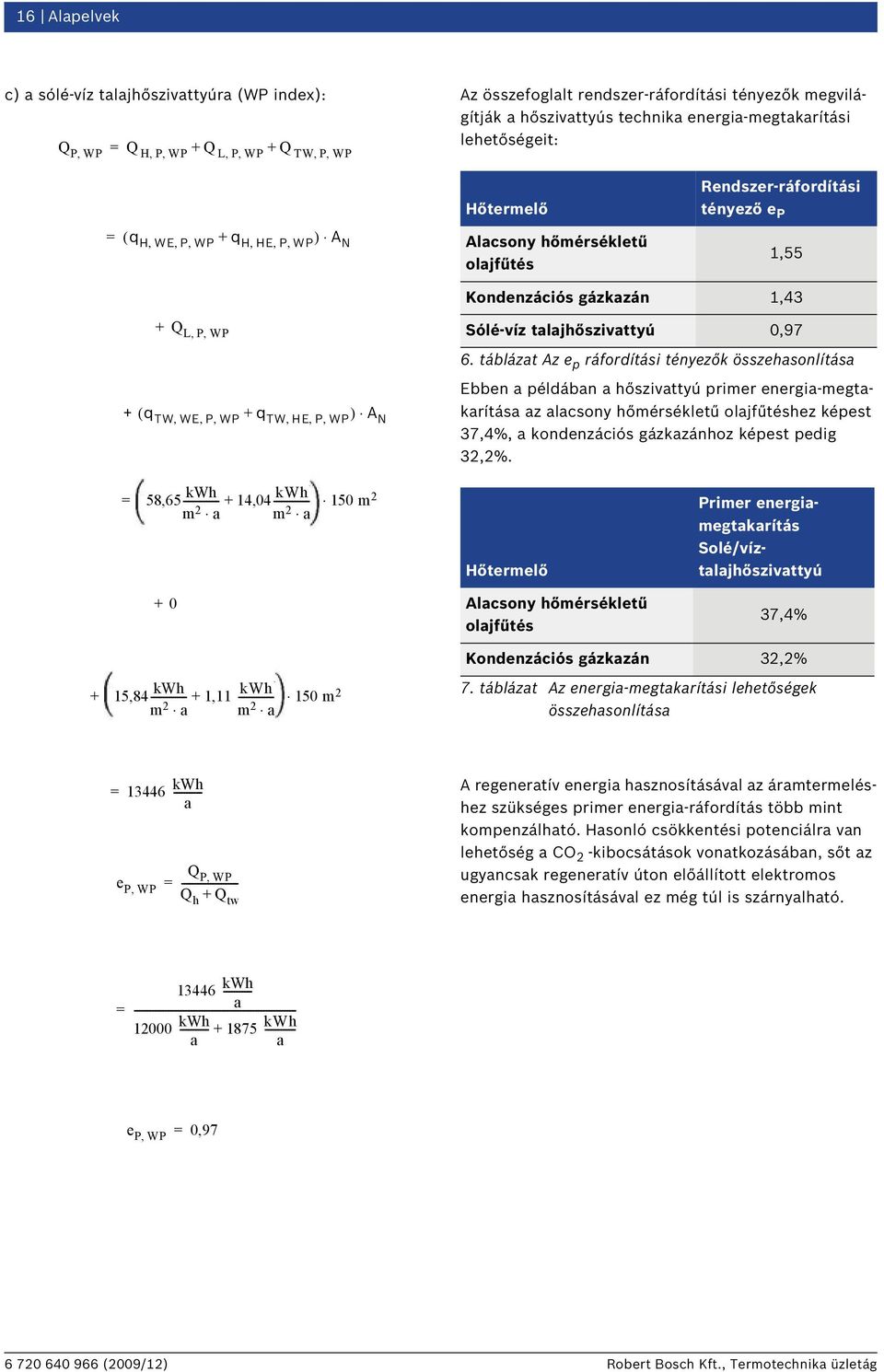 WE, P, WP + q TW, HE, P, WP ) A N Sólé-víz talajhőszivattyú 0,97 6.