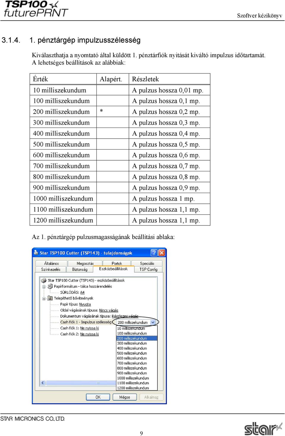 400 milliszekundum A pulzus hossza 0,4 mp. 500 milliszekundum A pulzus hossza 0,5 mp. 600 milliszekundum A pulzus hossza 0,6 mp. 700 milliszekundum A pulzus hossza 0,7 mp.