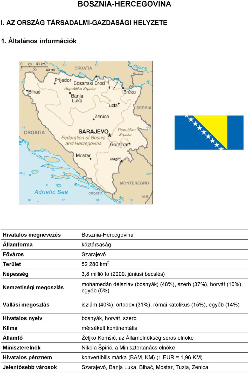 BOSZNIA-HERCEGOVINA I. AZ ORSZÁG TÁRSADALMI-GAZDASÁGI HELYZETE. 1.  Általános információk - PDF Ingyenes letöltés