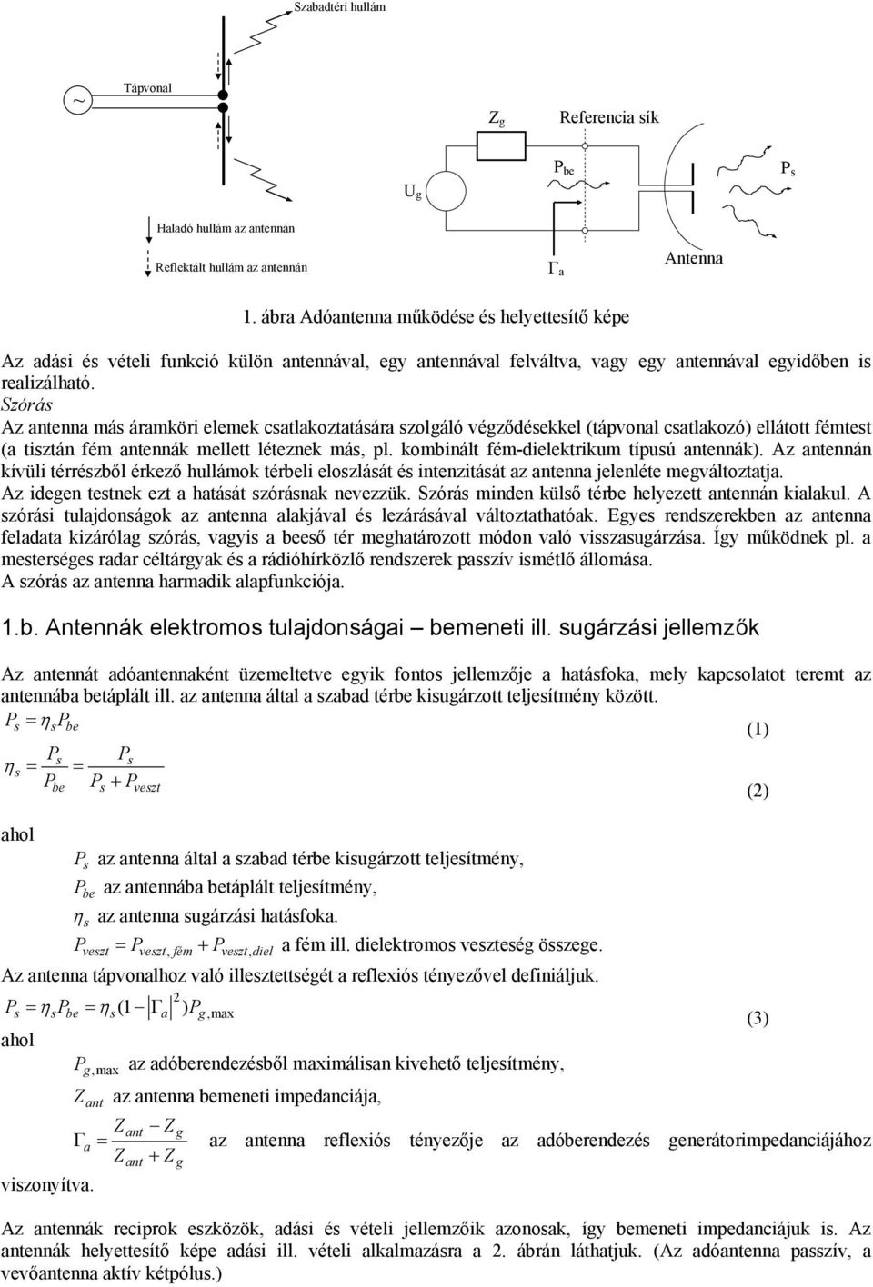 Szóás Az antenna más áamköi elemek csatlakoztatásáa szolgáló végzőésekkel (tápvonal csatlakozó) ellátott fémtest (a tisztán fém antennák mellett léteznek más, pl.