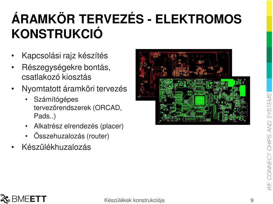 áramköri tervezés Számítógépes tervezőrendszerek (ORCAD, Pads.