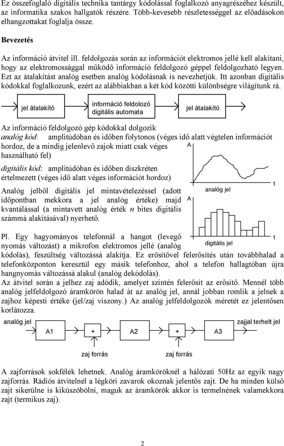 feldolgozás során az információt elektromos jellé kell alakítani, hogy az elektromossággal működő információ feldolgozó géppel feldolgozható legyen.