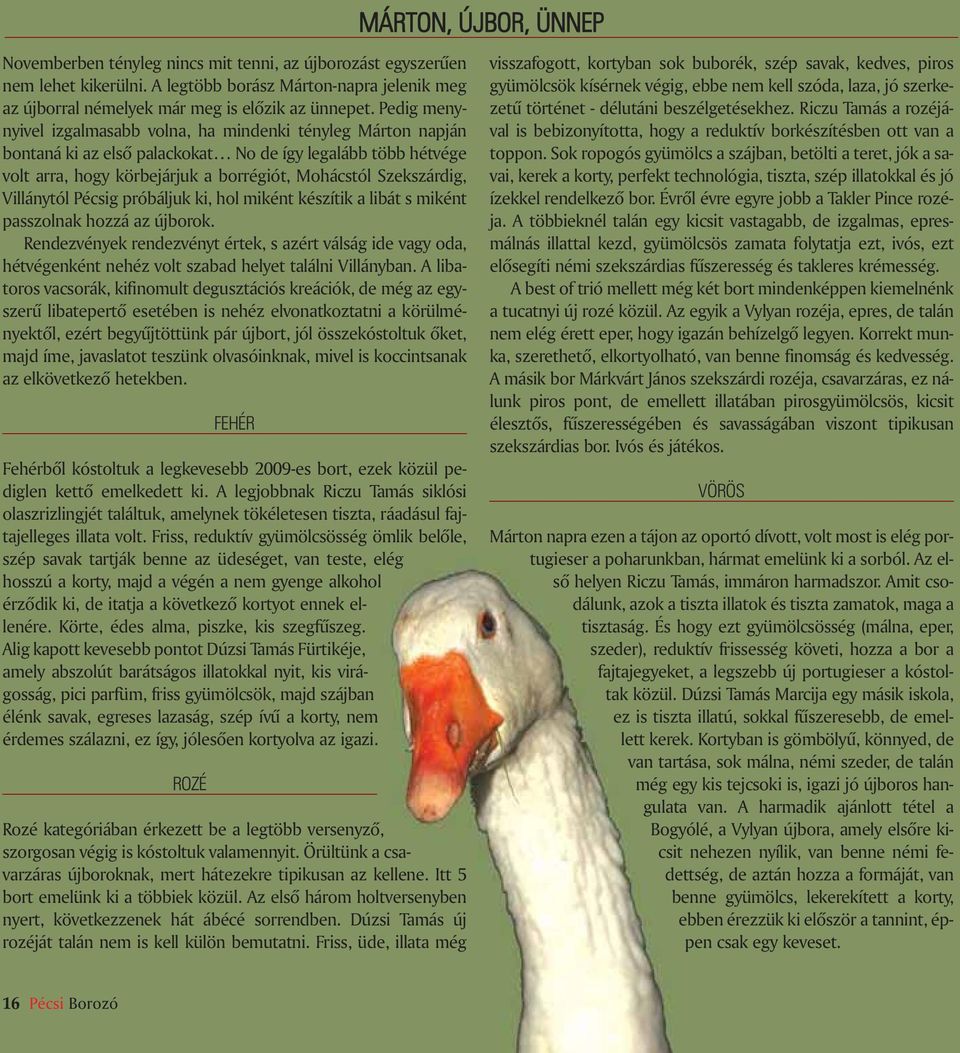 Villánytól Pécsig próbáljuk ki, hol miként készítik a libát s miként passzolnak hozzá az újborok.
