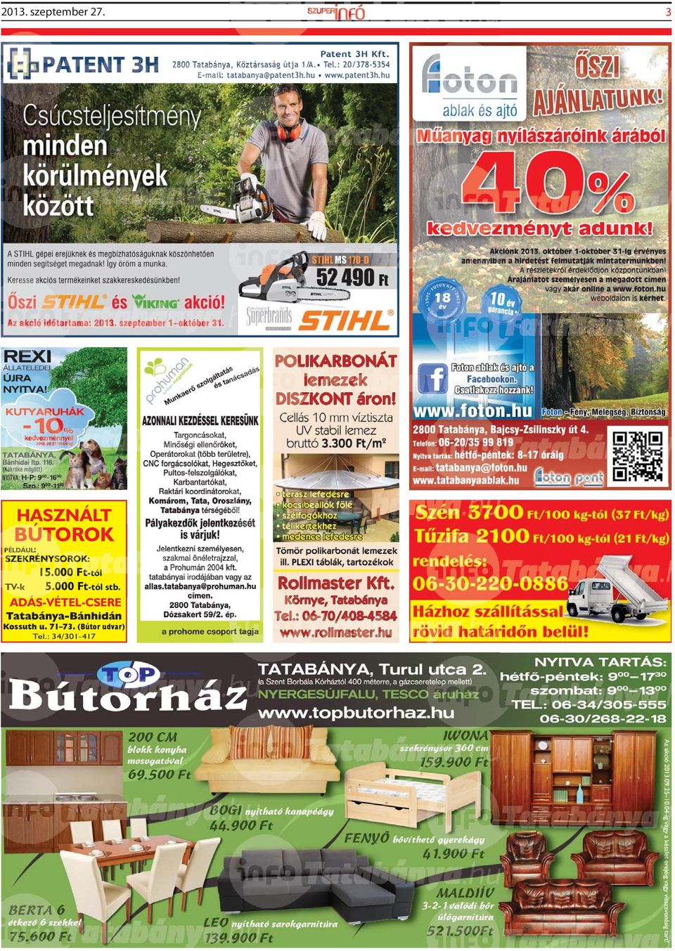 ADÁS-VÉTEL-CSERE Tatabánya-Bánhidán