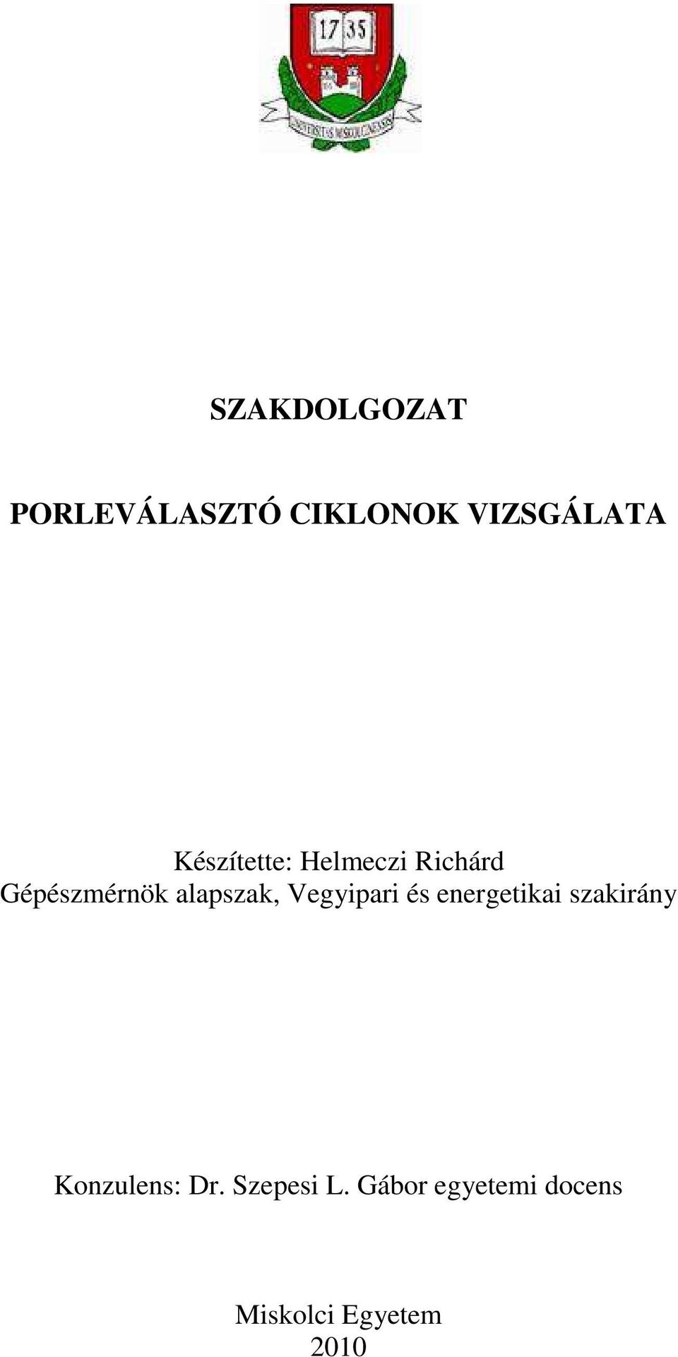 alapszak, Vegyipari és energetikai szakirány