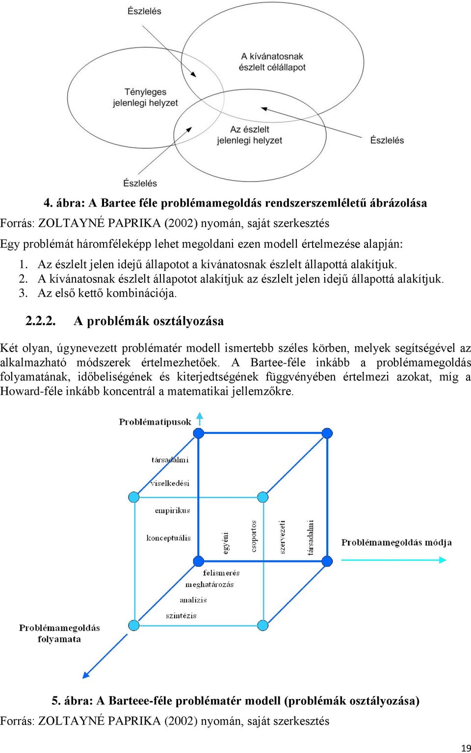 Az első kettő kombinációja. 2.2.2. A problémák osztályozása Két olyan, úgynevezett problématér modell ismertebb széles körben, melyek segítségével az alkalmazható módszerek értelmezhetőek.