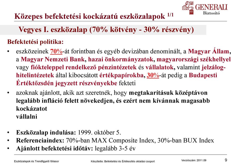 magyarországi székhellyel vagy fiókteleppel rendelkező pénzintézetek és vállalatok, valamint jelzáloghitelintézetek által kibocsátott értékpapírokba, 30%-át pedig a Budapesti Értéktőzsdén