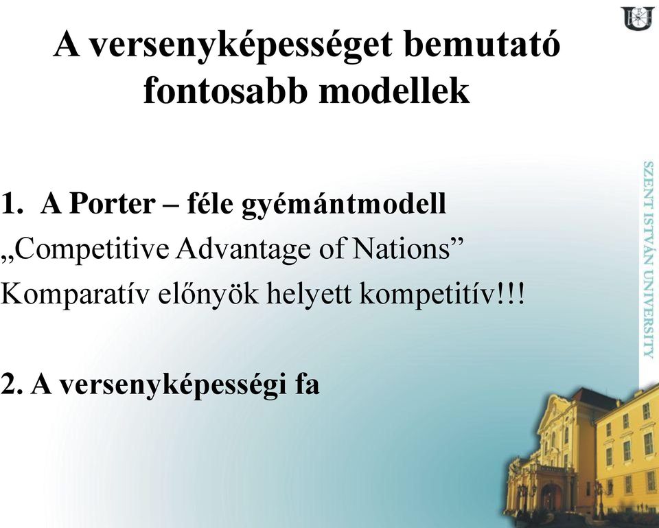 A Porter féle gyémántmodell Competitive