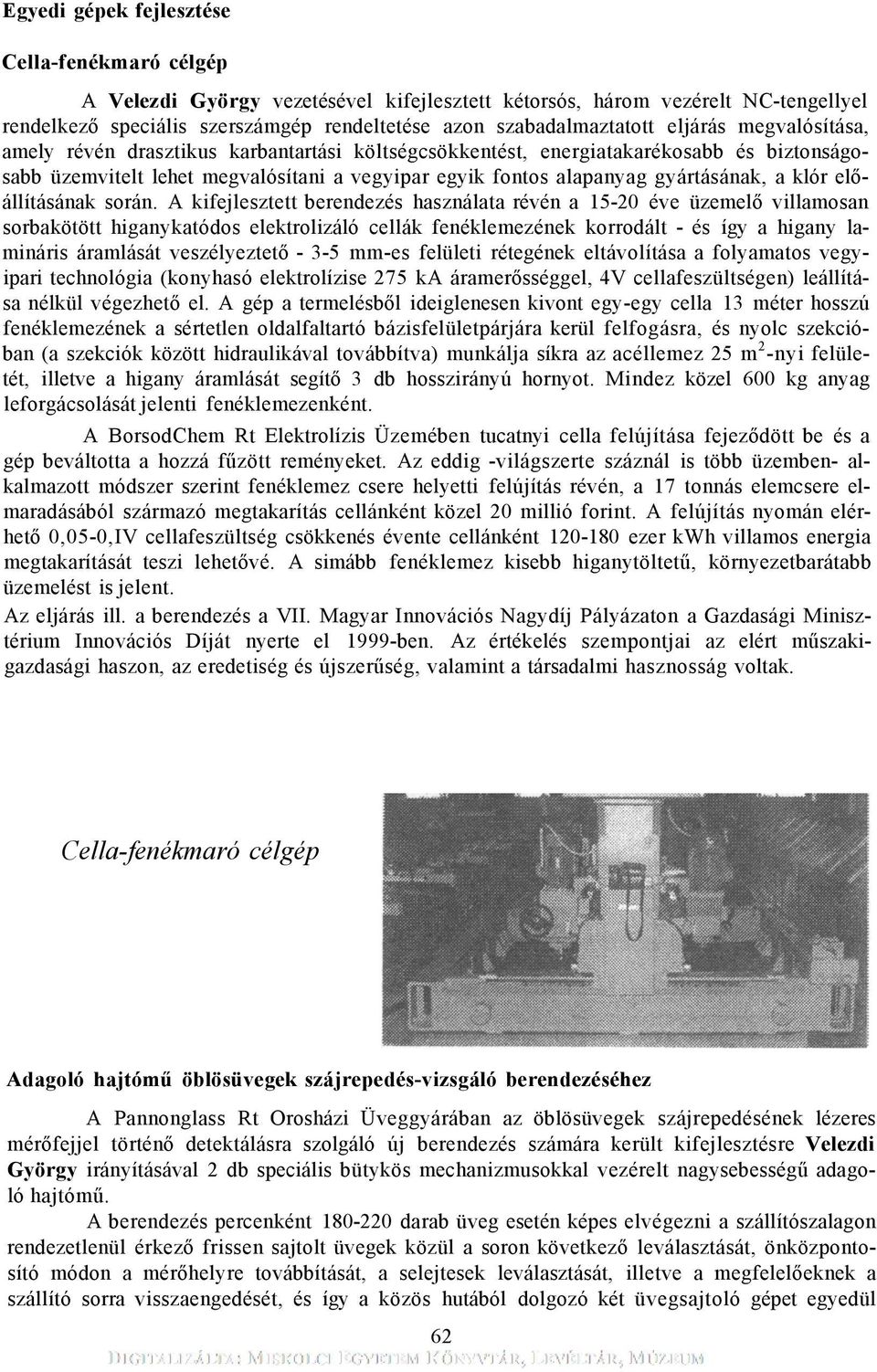 klór előállításának során.
